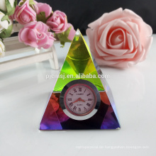 Elegante personalisierte große Kristalluhr für Tischdekoration und Andenkengeschenk